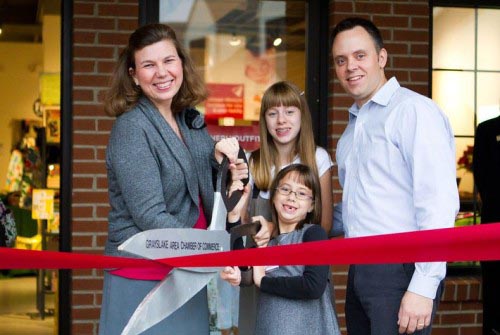 cutting the ribbon